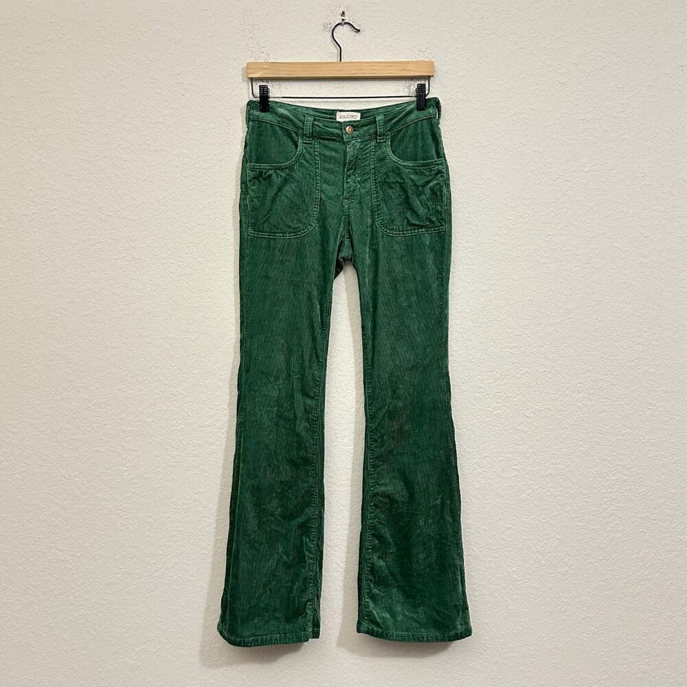 PILCRO ANTHROPOLOGIE Pants Forest Green Corduroy Mid Rise Bootcut